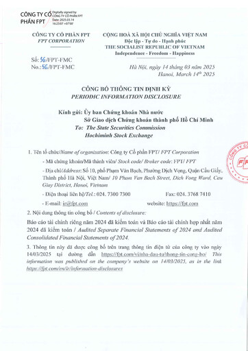 Thumbnail FPT Corporation Financial Statement 2024