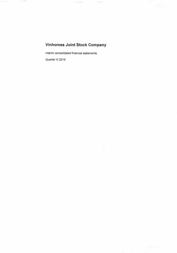 Thumbnail Vinhomes Quarterly Report 2019-q3