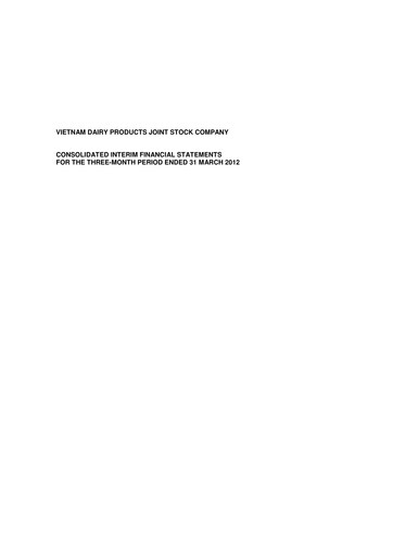 Miniature Vinamilk (Vietnam Dairy Products) Rapport trimestriel 2012-q1