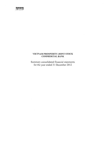 Thumbnail VPBank (Vietnam Prosperity Joint Stock Commercial Bank) Financial Statement 2012