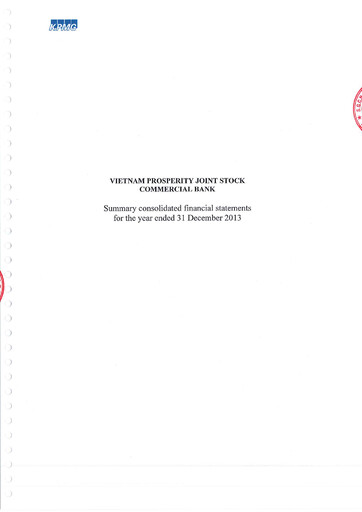 Thumbnail VPBank (Vietnam Prosperity Joint Stock Commercial Bank) Financial Statement 2013