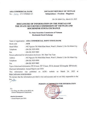 Vorschaubild Asia Commercial Joint Stock Bank Jahresbericht 2024