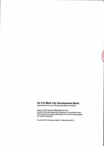 Thumbnail HD Bank (Ho Chi Minh City Development Joint Stock Commercial Bank) Financial Statement 2012