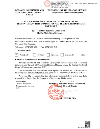 Thumbnail Becamex (Investment and Industrial Development Corporation) Financial Statement 2025