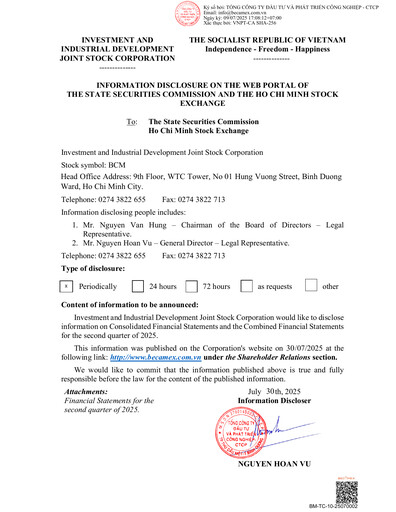 Thumbnail Becamex (Investment and Industrial Development Corporation) Quarterly Report 2025-q2
