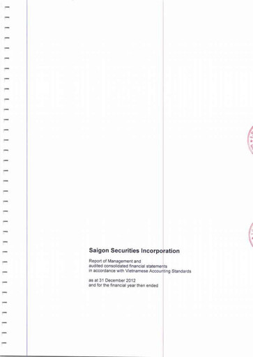 Miniature SSI Securities Corporation Bilan financier 2012