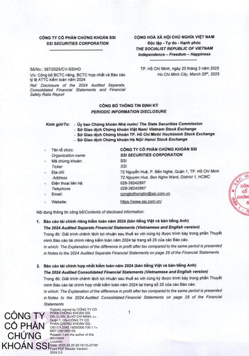 Miniature SSI Securities Corporation Bilan financier 2024