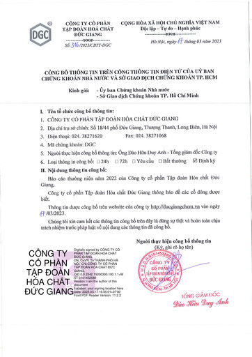 Thumbnail Duc Giang Chemicals Group Annual Report 2022