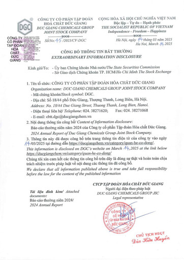 Thumbnail Duc Giang Chemicals Group Annual Report 2024