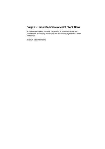Miniature SHB (Saigon - Hanoi Commercial Joint Stock Bank) Bilan financier 2013