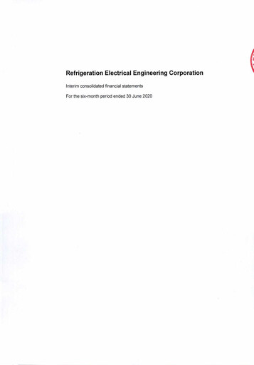 Vorschaubild REE (Refrigeration Electrical Engineering Corporation) Finanzmitteilung 2020-h1