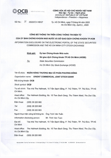 Thumbnail OCB (Orient Commercial Joint Stock Bank) Annual Report 2024