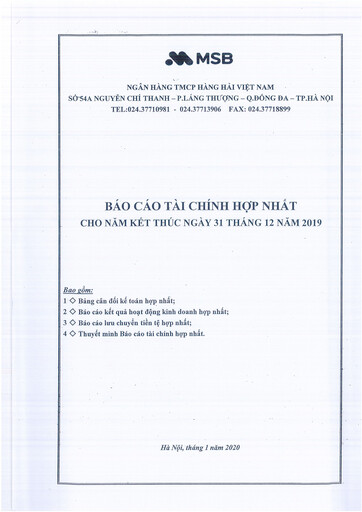 Miniature Vietnam Maritime Commercial Joint Stock Bank Bilan financier 2019