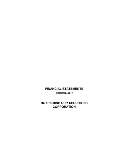 Thumbnail HSC (Ho Chi Minh City Securities Corporation) Financial Statement 2012