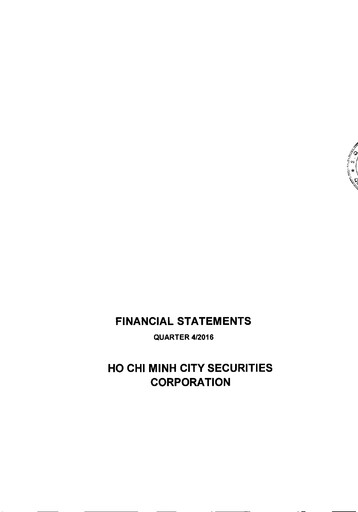 Thumbnail HSC (Ho Chi Minh City Securities Corporation) Financial Statement 2016