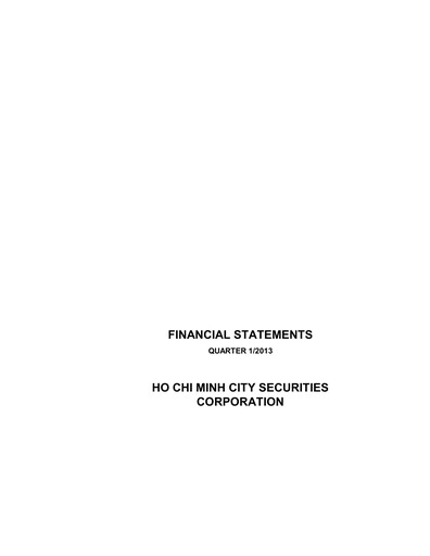 Thumbnail HSC (Ho Chi Minh City Securities Corporation) Quarterly Report 2013-q1
