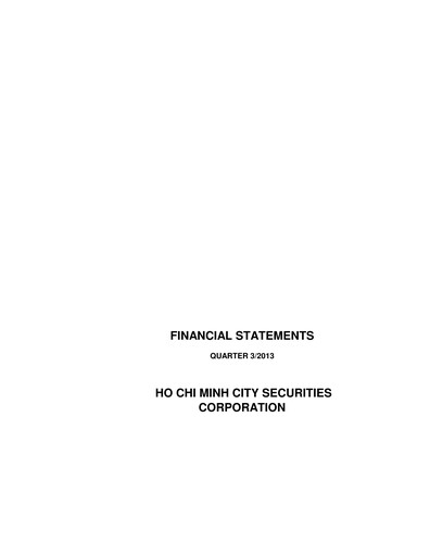 Thumbnail HSC (Ho Chi Minh City Securities Corporation) Quarterly Report 2013-q3