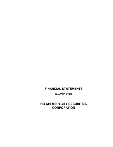 Thumbnail HSC (Ho Chi Minh City Securities Corporation) Quarterly Report 2014-q1