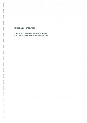 Thumbnail Vinh Hoan Corporation Financial Statement 2016