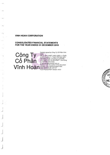Thumbnail Vinh Hoan Corporation Financial Statement 2019