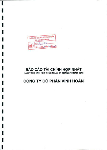 Thumbnail Vinh Hoan Corporation Financial Statement 2010