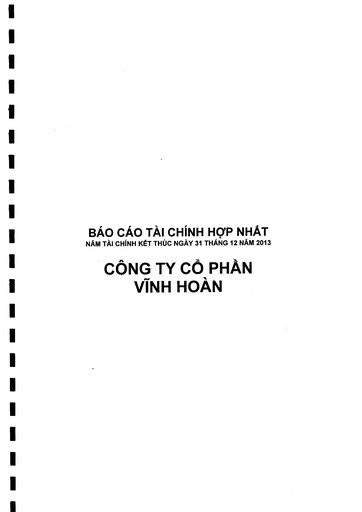 Thumbnail Vinh Hoan Corporation Financial Statement 2013