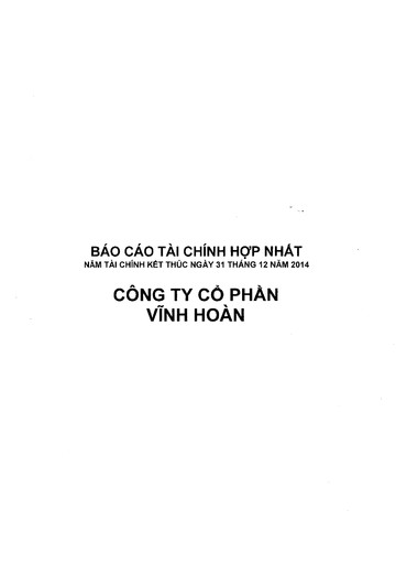 Thumbnail Vinh Hoan Corporation Financial Statement 2014