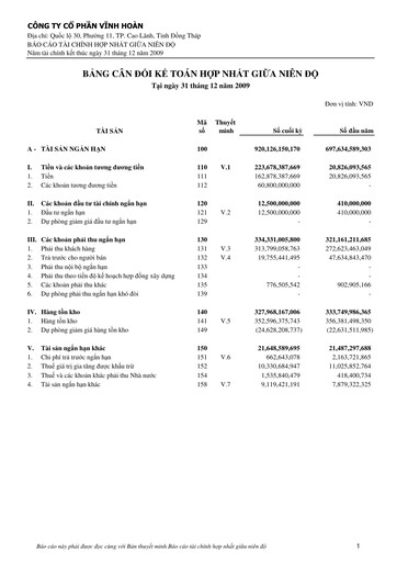 Thumbnail Vinh Hoan Corporation Quarterly Report 2009-q4
