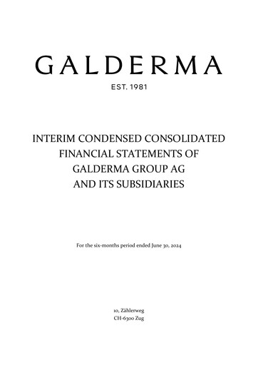 Thumbnail Galderma Group Financial Statement 2024-h1