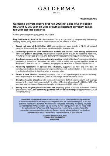 Vorschaubild Galderma Group Halbjahresbericht 2025-h1