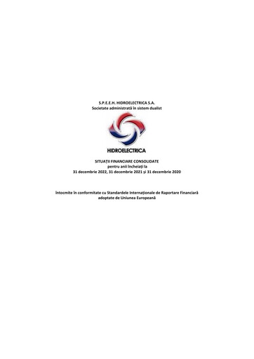 Thumbnail SPEEH Hidroelectrica Financial Statement 2022