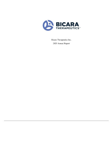 Miniature Bicara Therapeutics Rapport annuel 2025