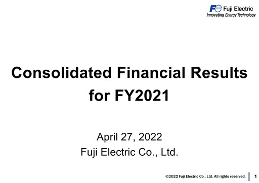 Thumbnail Fuji Electric Financial Report 2021