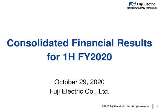 Vorschaubild Fuji Electric Halbjahresbericht 2020-h1