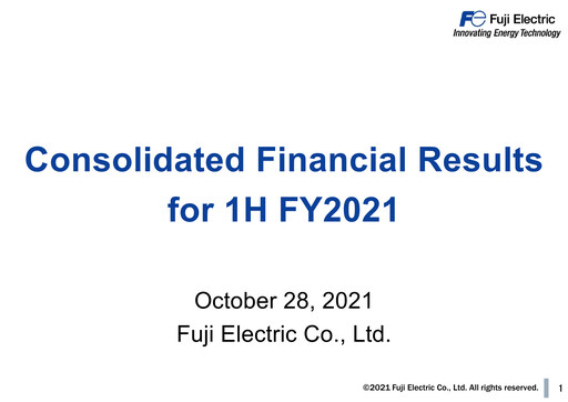 Vorschaubild Fuji Electric Halbjahresbericht 2021-h1