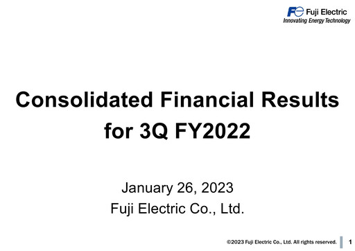 Thumbnail Fuji Electric Quarterly Report 2022-q3