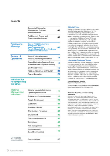 Thumbnail Fuji Electric Sustainability Report 2019