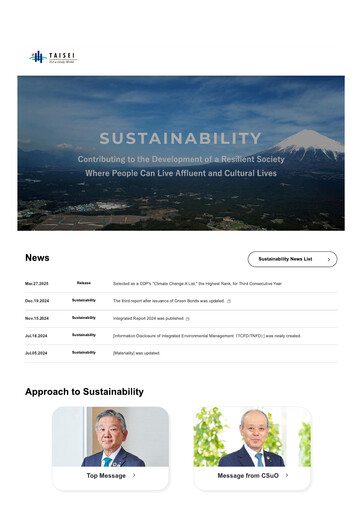 Thumbnail Taisei Corporation ESG Report 2024