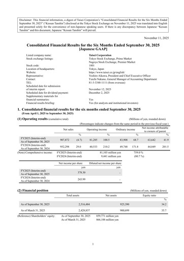 Thumbnail Taisei Corporation Half-year Report 2025-h1