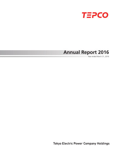 Thumbnail Tokyo Electric Power Company Annual Report 2016