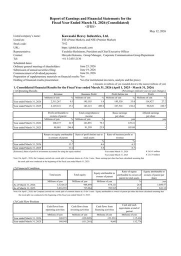 Vorschaubild Kawasaki Heavy Industries Finanzbericht 2026