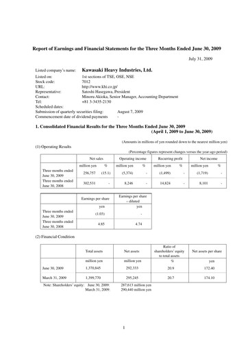 Thumbnail Kawasaki Heavy Industries Quarterly Report 2009-q1