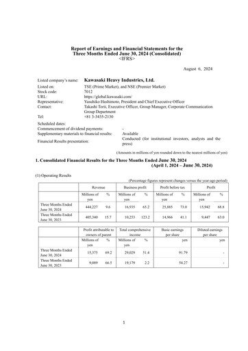 Thumbnail Kawasaki Heavy Industries Quarterly Report 2024-q1