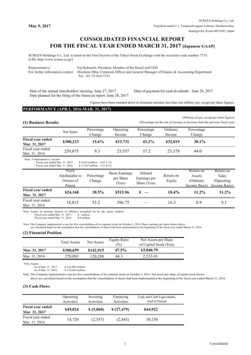 Thumbnail SCREEN Holdings Financial Report 2017