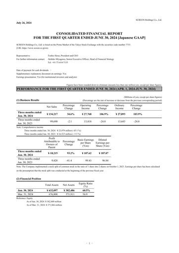 Thumbnail SCREEN Holdings Financial Report 2024-q1