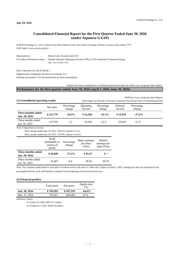 Thumbnail SCREEN Holdings Quarterly Report 2027-q1