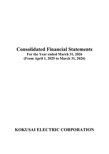 Thumbnail Kokusai Electric Financial Statement 2026