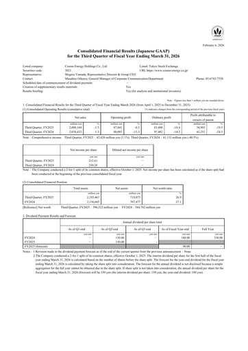Thumbnail Cosmo Energy Holdings Quarterly Report 2025-q3