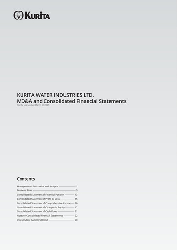 Thumbnail Kurita Water Industries Ltd. Financial Report 2024-2025