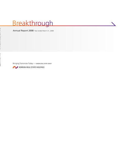 Thumbnail Nomura Real Estate Holdings Annual Report 2008